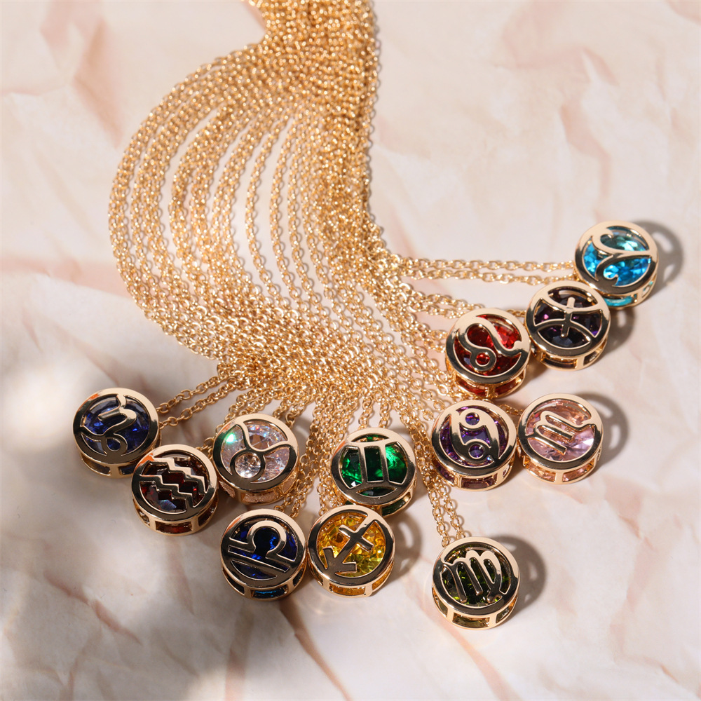 Chic Hypoallergenic Versatile Twelve Constellations Necklace With Twelve Birthstones Handmade Diy Jewelry Accessories 216045349242