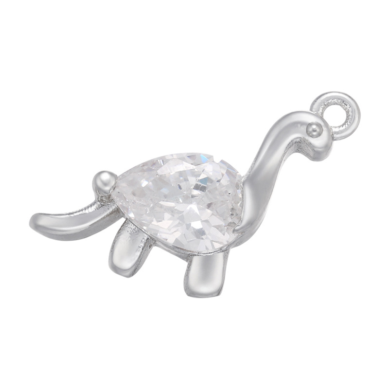Chic Hypoallergenic Zircon Dinosaur Animal Pendant Diy Earrings Necklace Accessory 216045353916