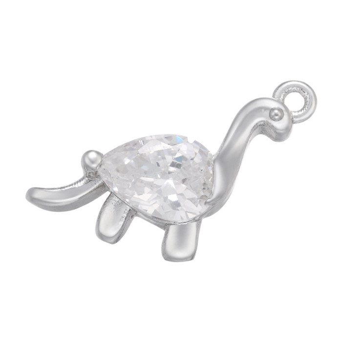 Chic Hypoallergenic Zircon Dinosaur Animal Pendant DIY Earrings Necklace Accessory