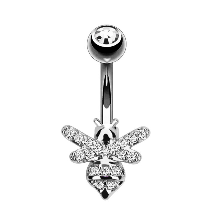 Chic Hypoallergenic Stainless Steel Dangled Navel Piercing Belly Button Rings Bee Star Flower Heart Belly Ring for Women