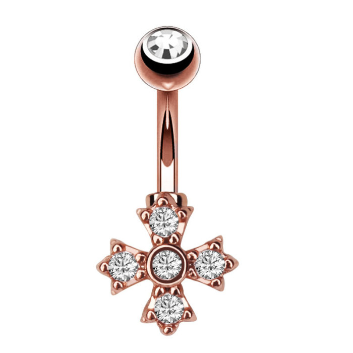 Chic Hypoallergenic Stainless Steel Dangled Navel Piercing Belly Button Rings Bee Star Flower Heart Belly Ring for Women