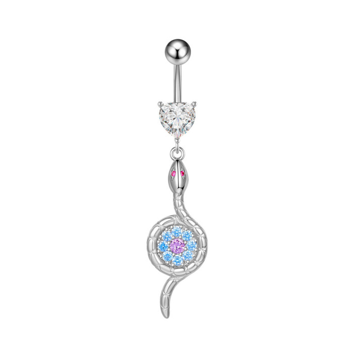 Chic Hypoallergenic Butterfly Belly Button Rings Zircon Navel Piercing Surgical for Women Girl Body Belly Jewelry Gift