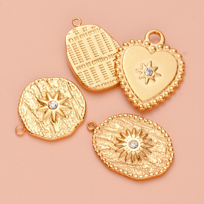 18k Gold Plated Stainless Steel Personality Irregular Pendant DIY Necklace Pendant Handmade DIY Jewelry Accessories