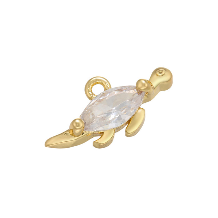 Chic Hypoallergenic Zircon Dinosaur Animal Pendant DIY Earrings Necklace Accessory