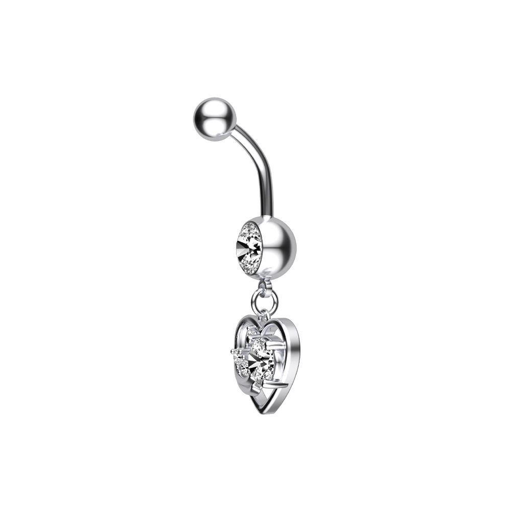 Chic Hypoallergenic Love Heart Dangle Belly Button Rings Navel Piercing Festival Casual Jewelry Gift 216045312219