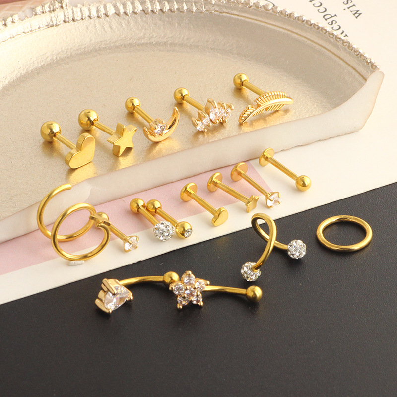 Chic Hypoallergenic Piercing Jewelry Simple Love Ear Bone Stud Earring Trendy Casual Jewelry Gift 216045343707