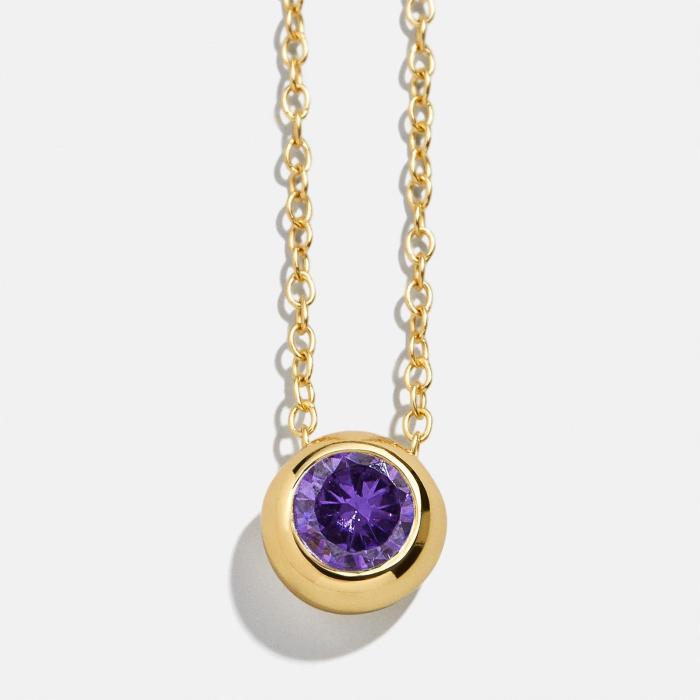 Chic Customizable Simple Twelve Birthday Stone Round Pendant Handmade DIY Jewelry Accessories