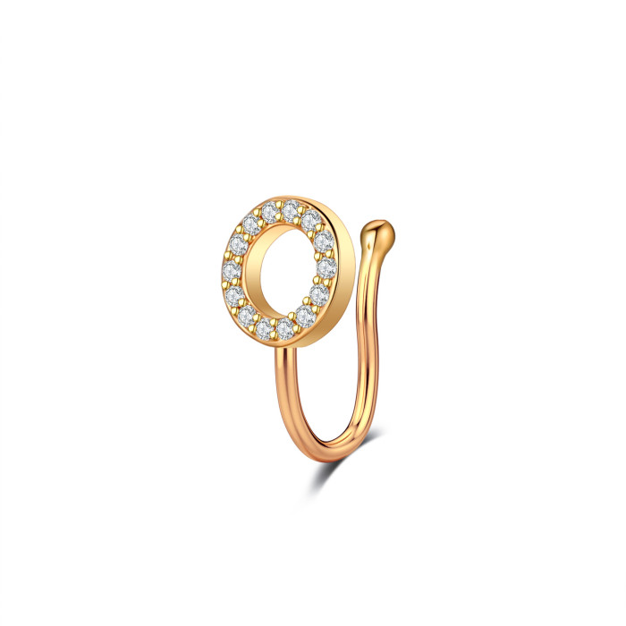 Chic Hypoallergenic Zircon Hollow Nose Ring for Women U-shaped Nose Clip Non-perforated Septum Jewelry