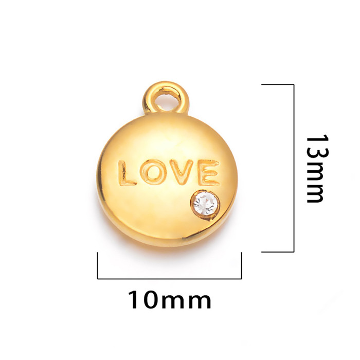 Chic Hypoallergenic Stainless Steel 3D Circle LOVE Letter Pendant Handmade DIY Jewelry Accessories