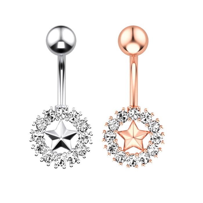 Chic Hypoallerge Star Piercing Ring for Women Belly Button Piercing Ring Girl Body Jewelry
