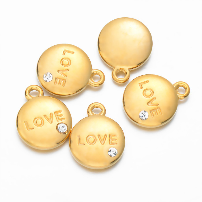 Chic Hypoallergenic Stainless Steel 3D Circle LOVE Letter Pendant Handmade DIY Jewelry Accessories