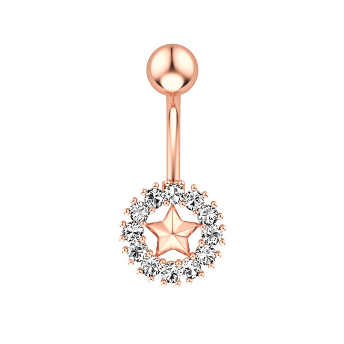 Chic Hypoallerge Star Piercing Ring for Women Belly Button Piercing Ring Girl Body Jewelry