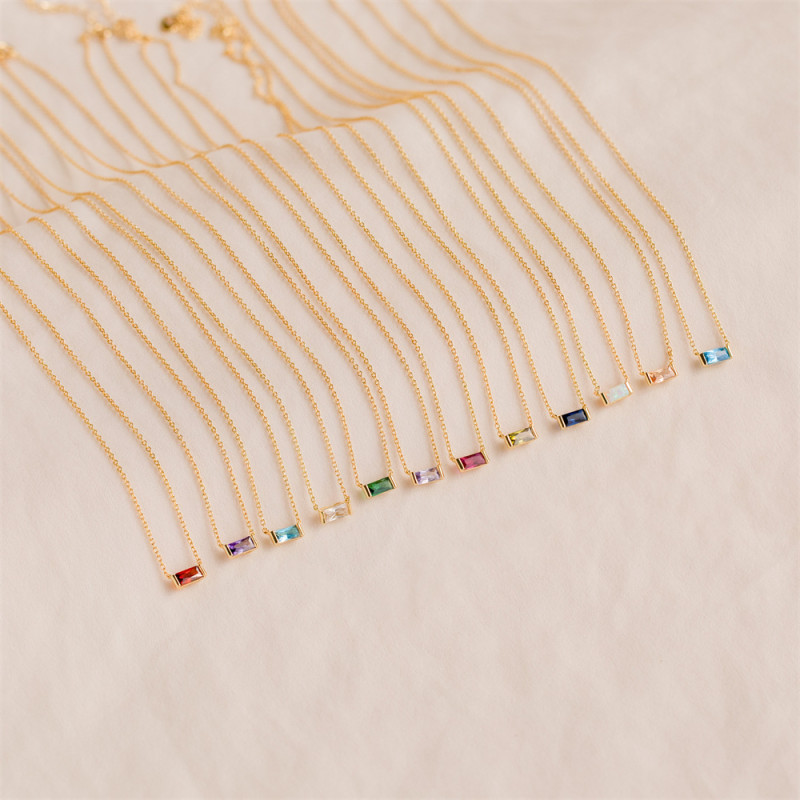 Elegant 12 Birthstone Zircon Pendant Necklace for Women Stylish Trendy Party Festival Casual Jewelry Gift