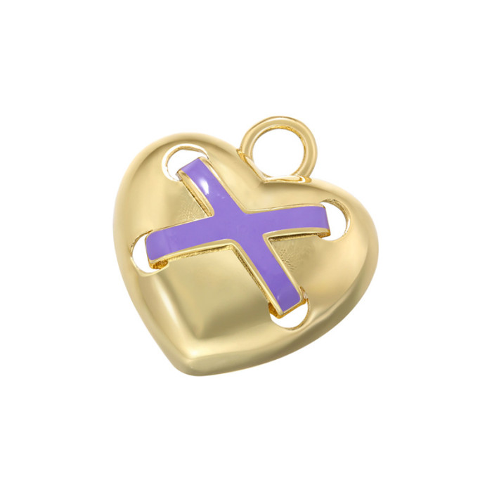Simple Colorful Drop Oil Love Pendant Handmade DIY Jewelry Accessories, Necklaces