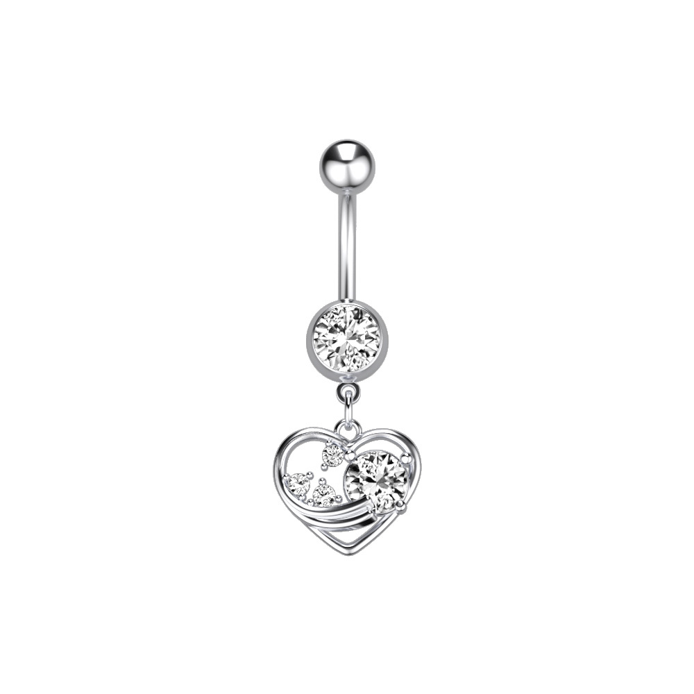 Chic Hypoallergenic Love Heart Dangle Belly Button Rings Navel Piercing Festival Casual Jewelry Gift 216045312219