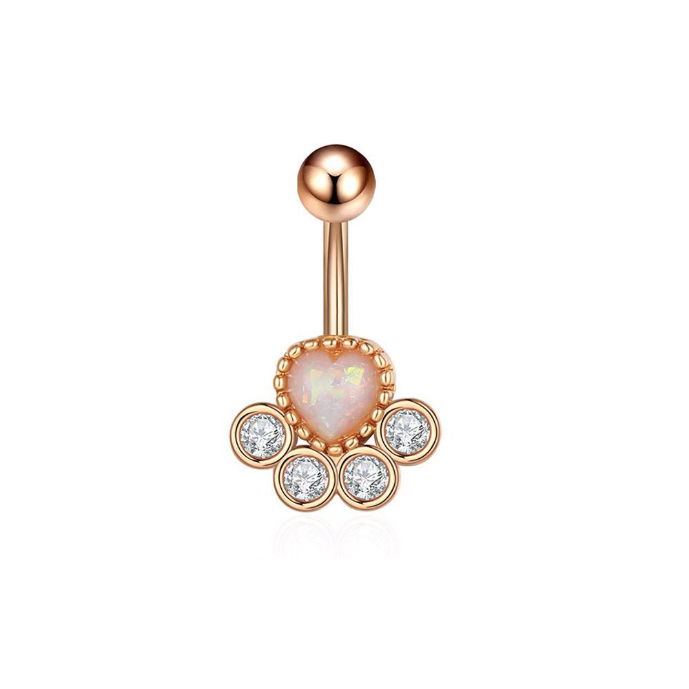 Chic Hypoallergenic Bear Paw Opal Stone Cz Zircon Belly Button Rings Body Navel Piercing Jewellery Casual Jewelry Gift 216045315294