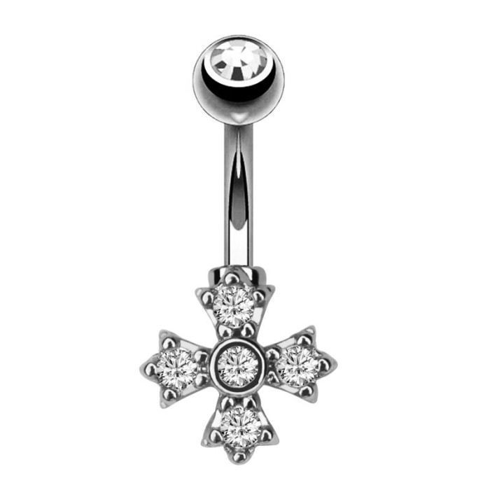 Chic Hypoallergenic Stainless Steel Dangled Navel Piercing Belly Button Rings Bee Star Flower Heart Belly Ring for Women