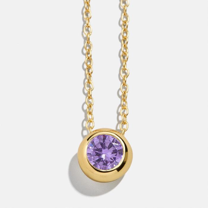 Chic Customizable Simple Twelve Birthday Stone Round Pendant Handmade DIY Jewelry Accessories