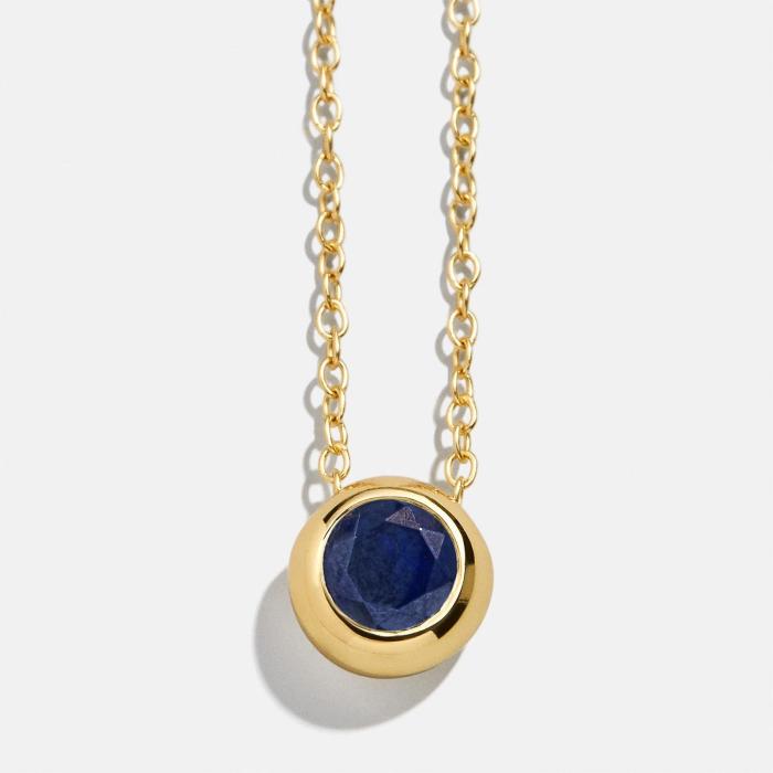Chic Customizable Simple Twelve Birthday Stone Round Pendant Handmade DIY Jewelry Accessories