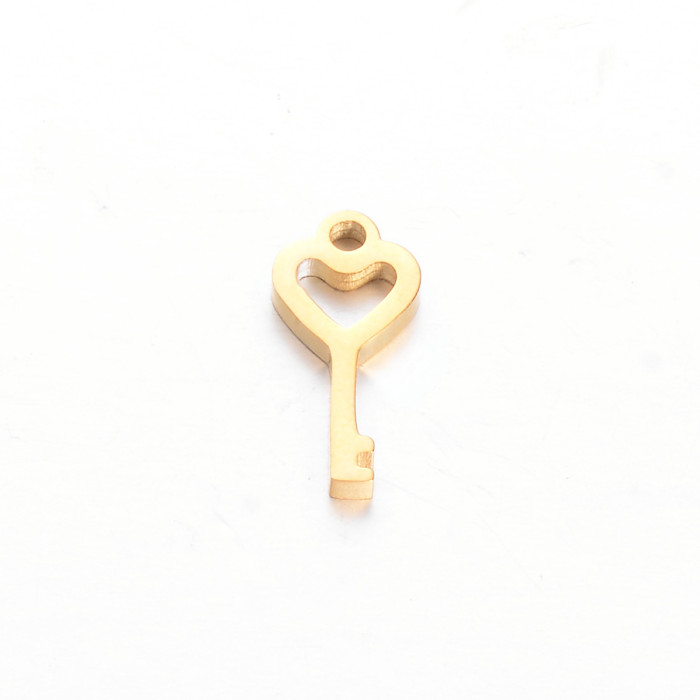 Chic Hypoallergenic 18K Gold Plated Stainless Steel Hollow Palm Wing Key Pendant Handmade DIY Jewelry Accessories