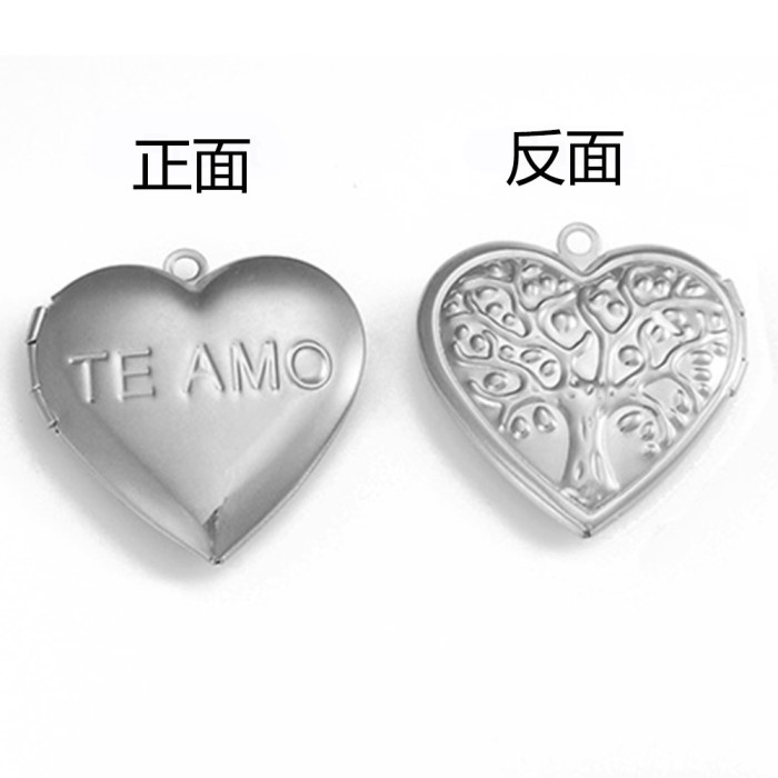 18K Gold Plated Stainless Steel Heart-shaped Box Jewelry Handmade DIY Jewelry Accessories