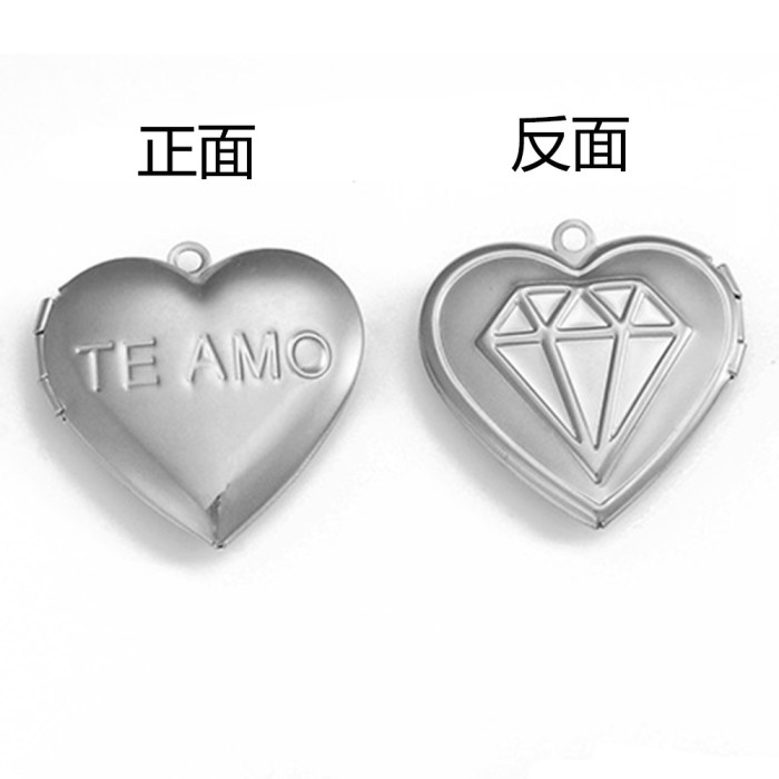 18K Gold Plated Stainless Steel Heart-shaped Box Jewelry Handmade DIY Jewelry Accessories
