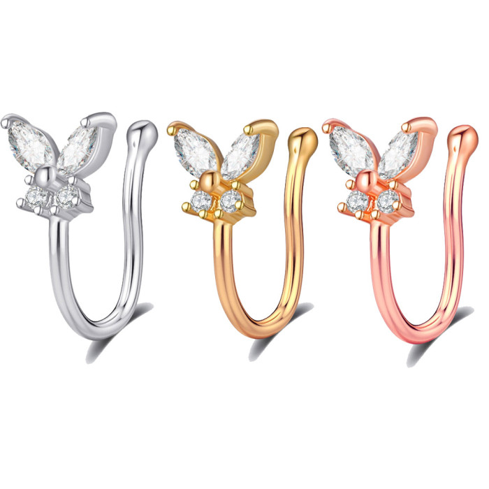 Chic Hypoallergenic Hip Hoop punk Stainless Steel Nose Ring Clip Body Jewelry Fake Perforation Nose Ring 1pcs price