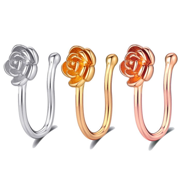 Chic Hypoallergenic Hip Hoop punk Stainless Steel Nose Ring Clip Body Jewelry Fake Perforation Nose Ring 1pcs price
