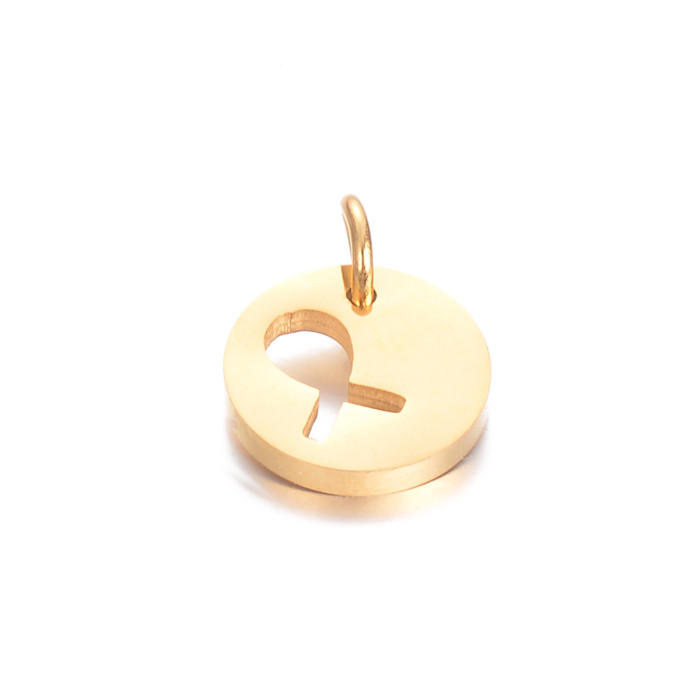 Chic Hypoallergenic 18K Gold Plated Stainless Steel Hollow Palm Wing Key Pendant Handmade DIY Jewelry Accessories