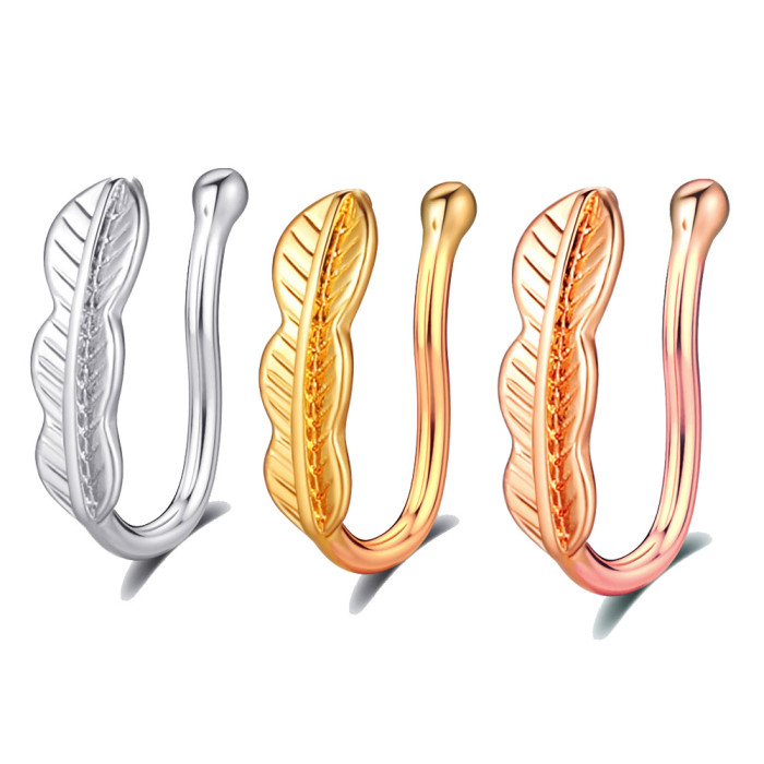 Chic Hypoallergenic Hip Hoop punk Stainless Steel Nose Ring Clip Body Jewelry Fake Perforation Nose Ring 1pcs price