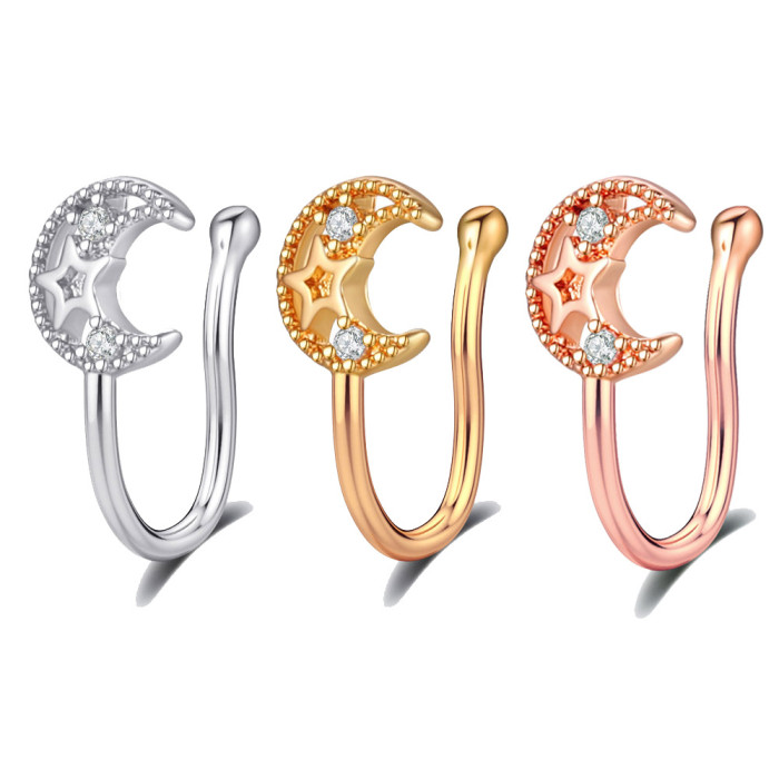 Chic Hypoallergenic Hip Hoop punk Stainless Steel Nose Ring Clip Body Jewelry Fake Perforation Nose Ring 1pcs price