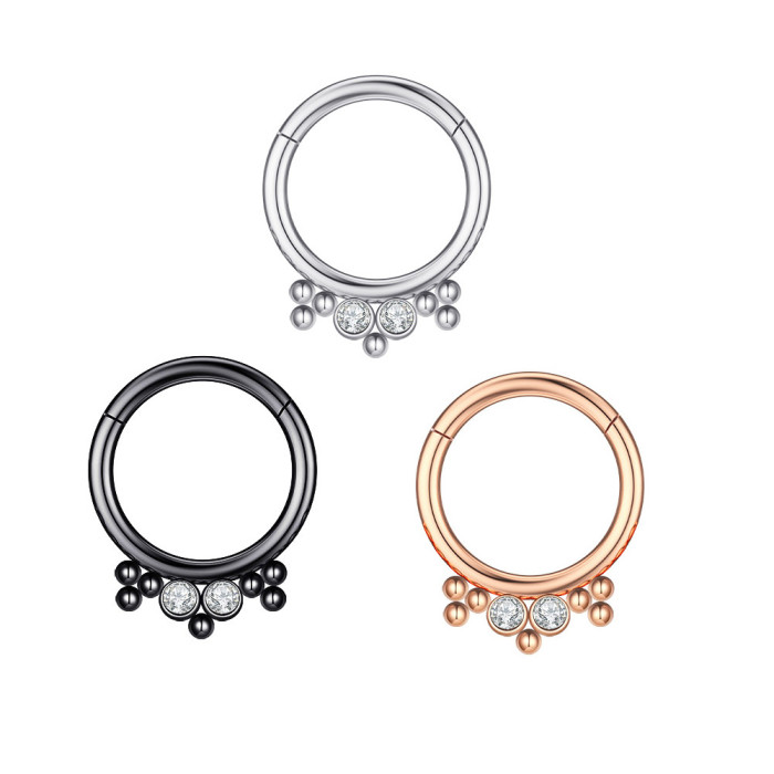 Chic Hypoallergenic Piercing CZ Water droplets fan-haped Earring Cartilage Conch Tragus Piercing Septum Nose Ring Jewelry 1pcs price