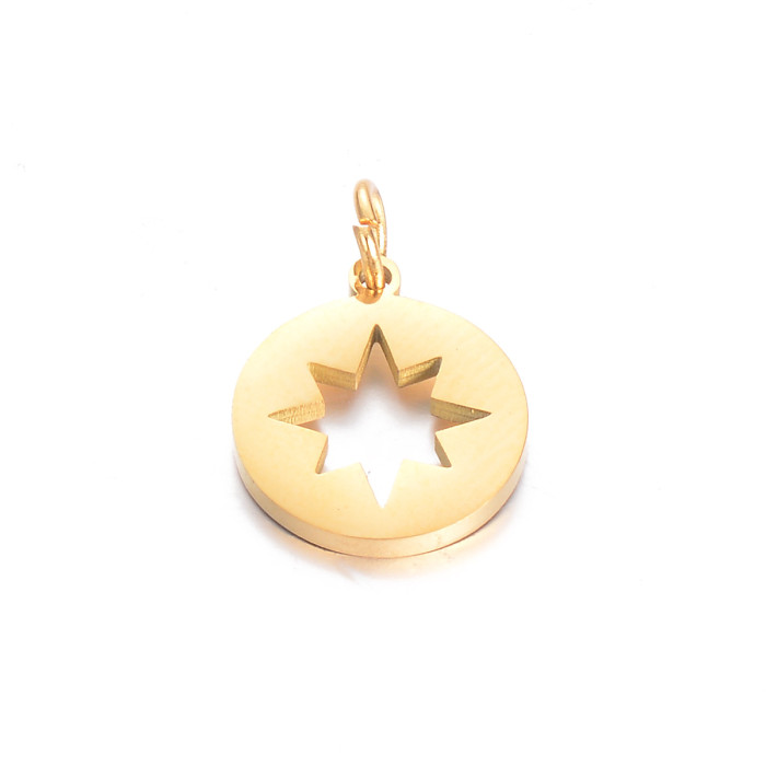 Chic Hypoallergenic 18K Gold Plated Stainless Steel Hollow Palm Wing Key Pendant Handmade DIY Jewelry Accessories