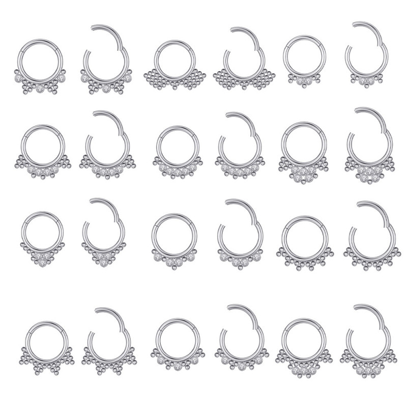 Chic Hypoallergenic Piercing CZ Water droplets fan-haped Earring Cartilage Conch Tragus Piercing Septum Nose Ring Jewelry 1pcs price
