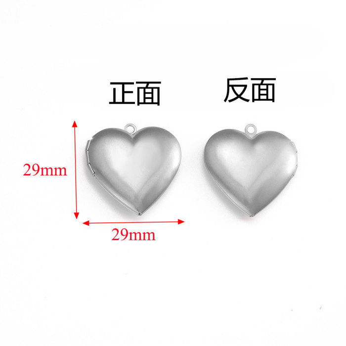 18K Gold Plated Stainless Steel Heart-shaped Box Jewelry Handmade DIY Jewelry Accessories