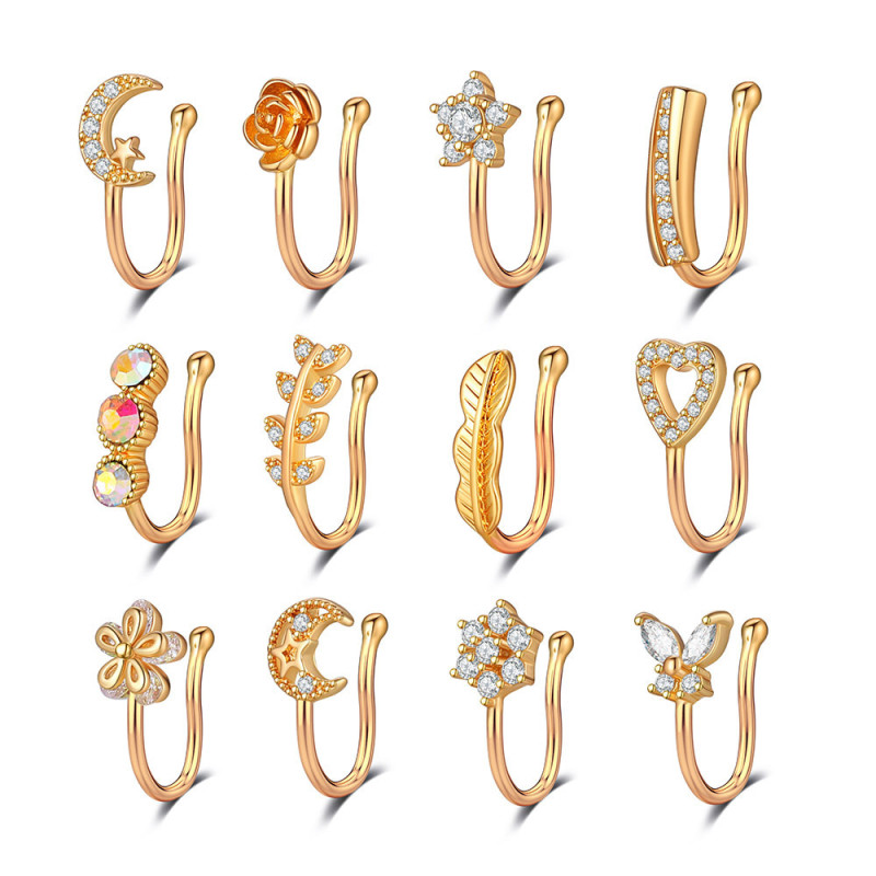 Chic Hypoallergenic Hip Hoop punk Stainless Steel Nose Ring Clip Body Jewelry Fake Perforation Nose Ring 1pcs price