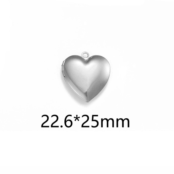 18K Gold Plated Stainless Steel Heart-shaped Box Jewelry Handmade DIY Jewelry Accessories