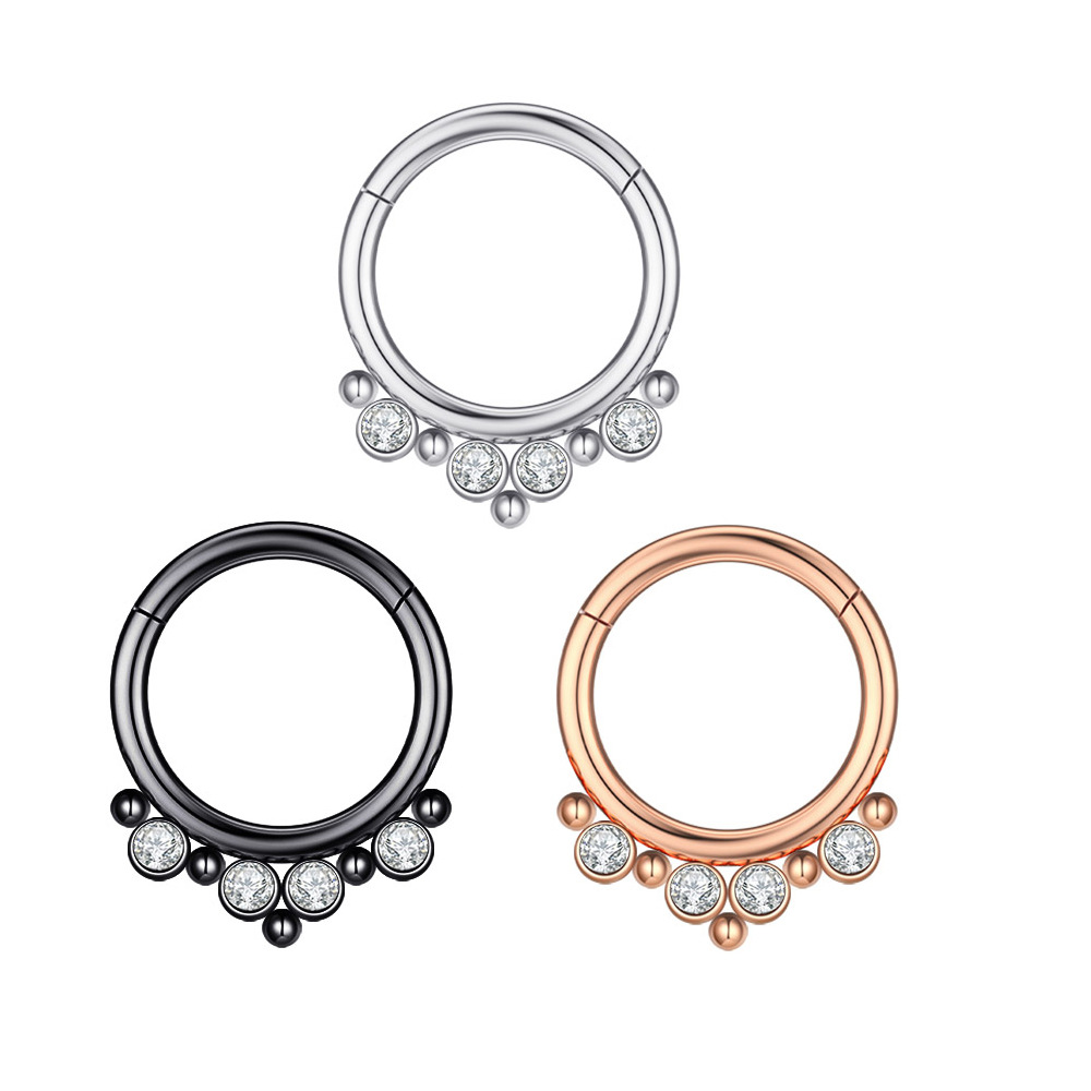 Chic Hypoallergenic Piercing Cz Water Droplets Fan Haped Earring Cartilage Conch Tragus Piercing Septum Nose Ring Jewelry 1Pcs Price 216045301272