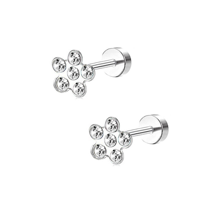 Chic Stainless Steel Cartilage Stud Earrings for Women Studs Ear Piercing Jewelry Trendy Casual jewelry Gift