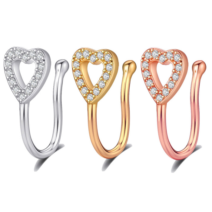 Chic Hypoallergenic Hip Hoop punk Stainless Steel Nose Ring Clip Body Jewelry Fake Perforation Nose Ring 1pcs price