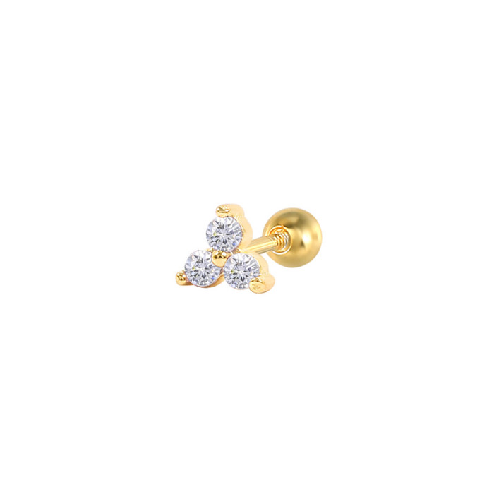 Chic Hypoallergenic Flower Mini Zircon Cartilage Stud Earring for Women Trendy Party Festival Casual Jewelry Gift