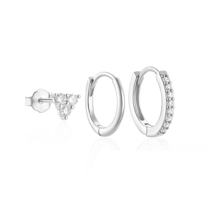 Chic Hypoallergenic Zircon Hoop Earrings Set for Women Engagement Mother's Day Gift