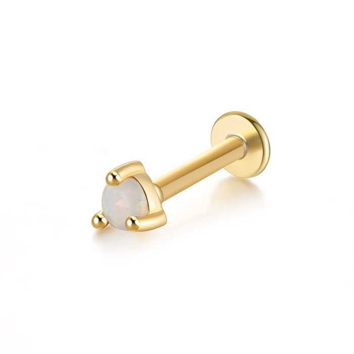 Chic Hypoallergenic Stud Earring Moon Flower Shape Gold Color Earrings Flat Back Cartilage Piercing Jewelry
