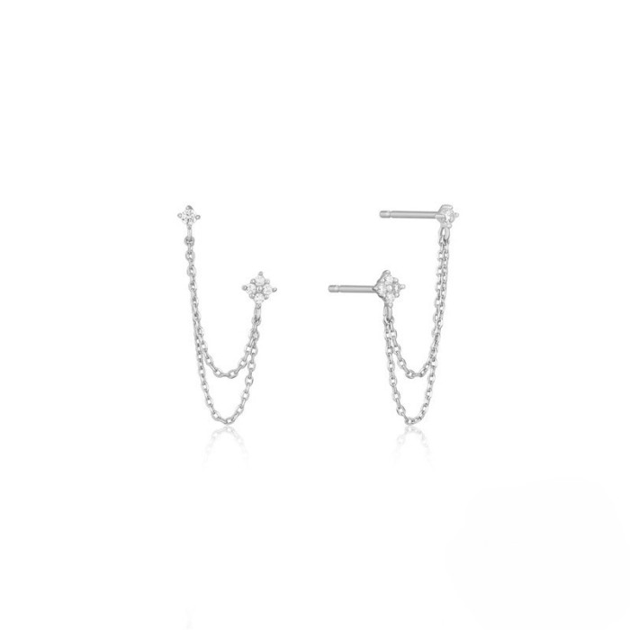 Chic Hypoallergenic Zircon Flower Stud Earrings Personality Geometric Chain Tassel Earrings for Women Casual Jewelry...