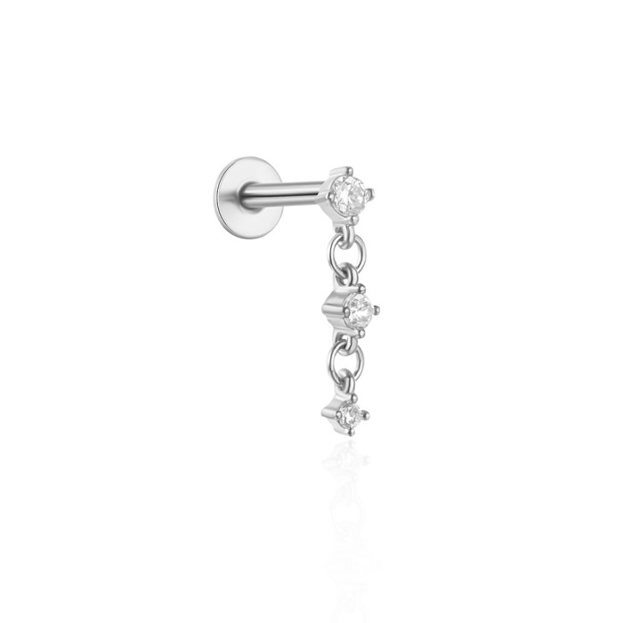 Chic Hypoallergenic CZ Zirconia Piercing Stud Earrings For Women Elegant Jewelry Gift