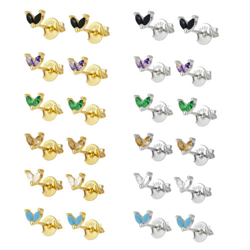 Chic Hypoallergenic Flower Mini Zircon Cartilage Stud Earring for Women Trendy Party Festival Casual jewelry Gift