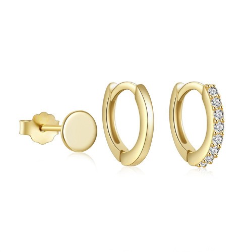 Chic Hypoallergenic 3pcs/set Stud Earrings Set for Women Vintage Cartilage Piercing Zircon Ear Hoop for Women Jewelry Gift