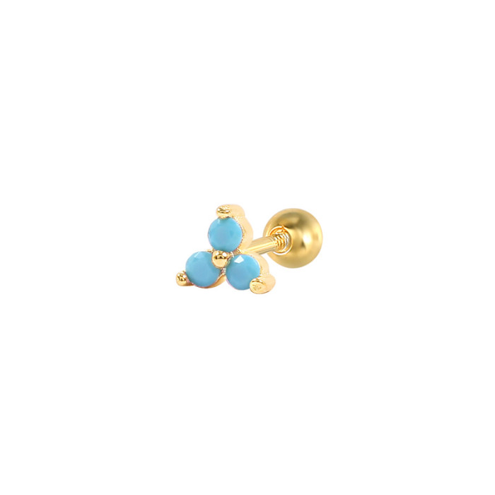 Chic Hypoallergenic Flower Mini Zircon Cartilage Stud Earring for Women Trendy Party Festival Casual Jewelry Gift