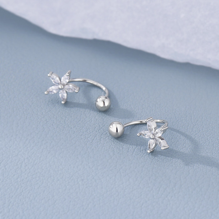 Chic Hypoallergenic CZ Flower Drop Earrings Women Tragus Cartilage Helix Piercing Jewelry Trendy Casual Jewelry Gift