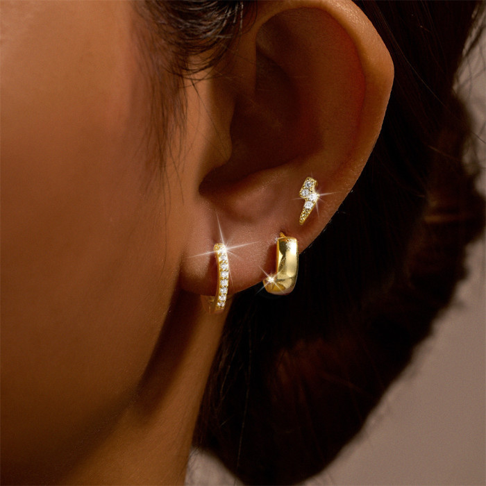 Chic Hypoallergenic Zircon Hoop Earrings Set for Women Engagement Mother's Day Gift